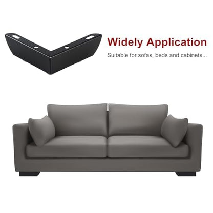1.18 Inch Metal Furniture Legs Set of 4, Heavy Duty Furniture Feet Minimalist Design Sofa Feets DIY Replacement Parts for TV Cabinet, Coffee Table (Black) - color: Black