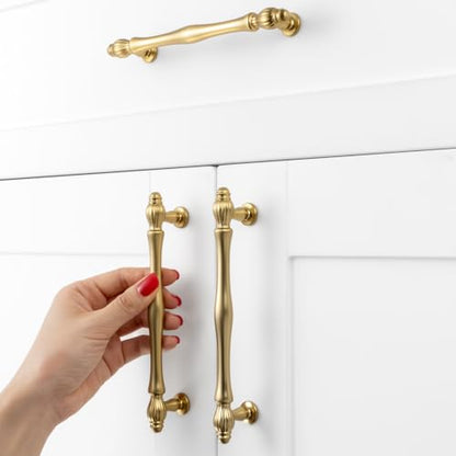 5 Inch Brushed Gold Cabinet Pulls Drawer Handles 10 Pack 2510 - color: Brushed Gold, size: 5 In Hole Distance