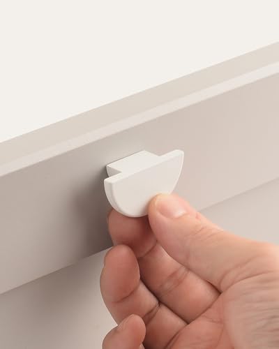 6 Pack White Drawer Knob Modern Handles Half Moon Single Hole Cabinet Pulls Closet Door Finger Pulls Semi Circle Children's Room Furniture Knobs - color: White, size: 1.6 inch