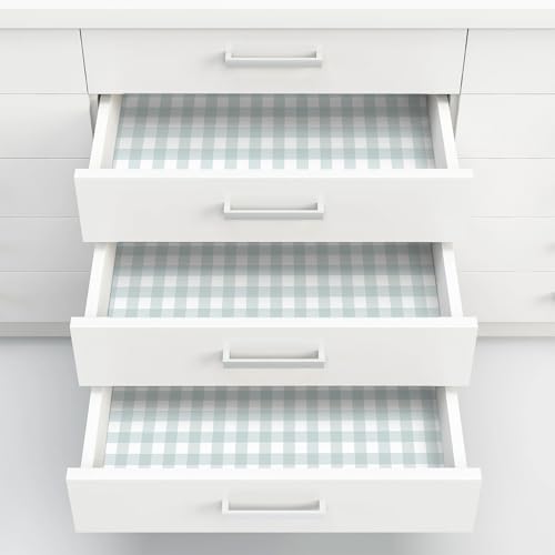 Cohoo Home Plaid Peel and Stick Wallpaper Gingham Checkered 17.3''×393'' - color: Blue, size: 17.3"×315"