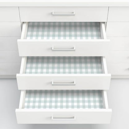 Cohoo Home Plaid Peel and Stick Wallpaper Gingham Checkered 17.3''×393'' - color: Blue, size: 17.3"×315"
