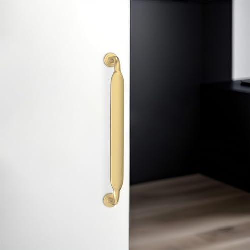 10 Pack 5 inch Brushed Gold Kitchen Cabinet Handles - color: Brushed Gold, size: 5'' Hole Center(128mm)