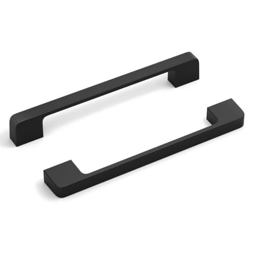 Rergy Cabinet Handles, Matte Black Drawer Pulls, 6.25", 10 Pack - color: Black, size: 6.25"/160MM Hole Center