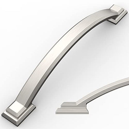 Amerdeco 10 Pack Brushed Satin Nickel Cabinet Pulls 6.3" - color: Brushed Satin Nickel, size: 6.3" hole center