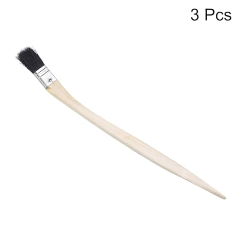 uxcell 3pcs Bent Radiator Paint Brush 1" Width Curved Wall Paint Soft Bristle Brushes with Long Wood Handle for Painting DIY Wall Treatment - size: 1"