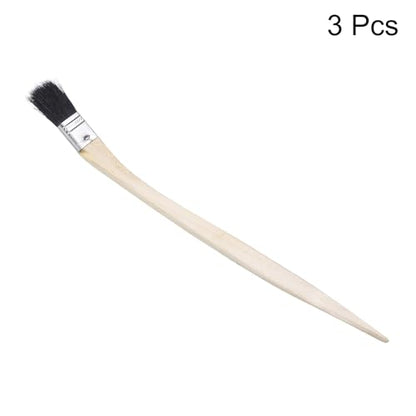 uxcell 3pcs Bent Radiator Paint Brush 1" Width Curved Wall Paint Soft Bristle Brushes with Long Wood Handle for Painting DIY Wall Treatment - size: 1"