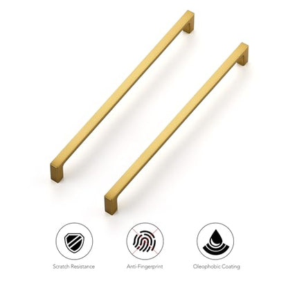 Ravinte Brushed Brass Solid Pulls Cabinet Handles 10 Inch 30 Pack - size: 10 Inch Hole Center