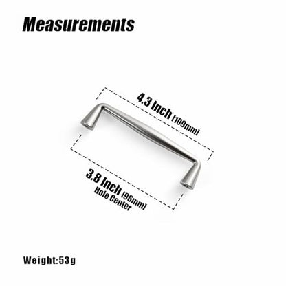Goo-Ki Brushed Satin Nickel Zinc Alloy Cabinet Handles - 3.78''(96mm) Hole Center Cabinet Pull Hardware for Bedroom, Kitchen, 6 Pack - color: Brushed Satin Nickel, size: 3.8 '' Hole Centers