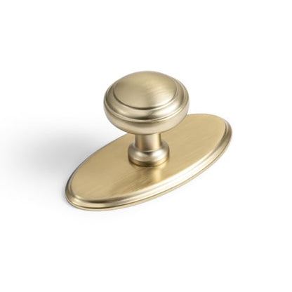 6Pack Champagne Bronze Cabinet Knobs with Backplate Drawer knobs - color: Champagne Bronze, style: Oval