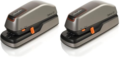 Swingline Electric Stapler, 20 Sheet Capacity, Optima 20, Jam Free, Auto or Manual, Plug in or Battery, Silver (48208) (Pack of 2) - size: 20 Sheet (Pack of 2), style: Full Strip (Pack of 1)