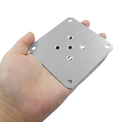 4Pcs Silver Metal Mounting Plates 9x9cm (3.54"x3.54") - size: 90x90mm