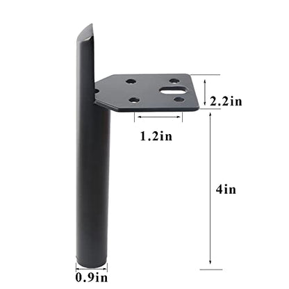 4 Inch Furniture Legs Side Mounted Coffee Table Feet Black, Set of 4 - size: 4 Inch