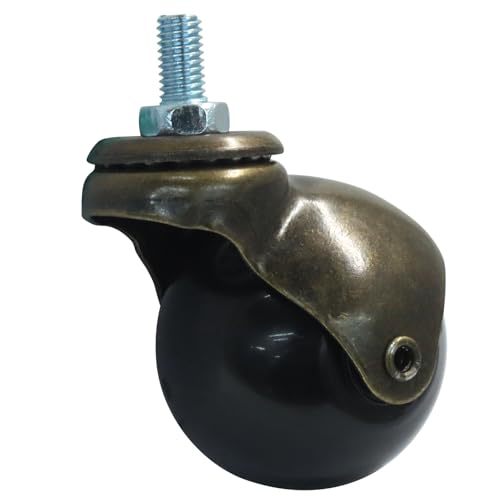 2 Inch Ball Caster Wheels, Set of 4 Threaded Stem Caster 360 Degree Rotatable Wheels for Furniture Chairs Cabinets, Bronze Tone - style: Bronze Tone