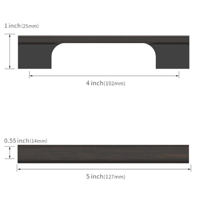 Asidrama 10 Pack 4 Inch(102mm) Oil Rubbed Bronze Cabinet Pulls Kitchen Cabinet Handles Cabinet Pulls Cabinet Hardware for Cupboard Drawer - color: Oil Rubbed Bronze, size: 4" Hole Center(102mm)