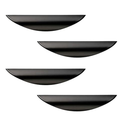 Primst 4 Pack Cabinet Handles, Half Moon Cabinets Cupboard Hanldes Matte Black Drawer Pulls, Kitchen Cabinet Pulls Cabinet Hardware Drawer Handles 3-3/4in Hole Center - color: Black, size: L-4PCS