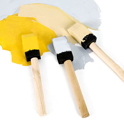 Mister Rui 1 Inch Foam Paint Brushes, 12 Pack – High Density Poly Sponge Brushes for Painting, Mod Podge, Decoupage, Crafts & Cleaning - color: Foam Brush Set | Pack of 12