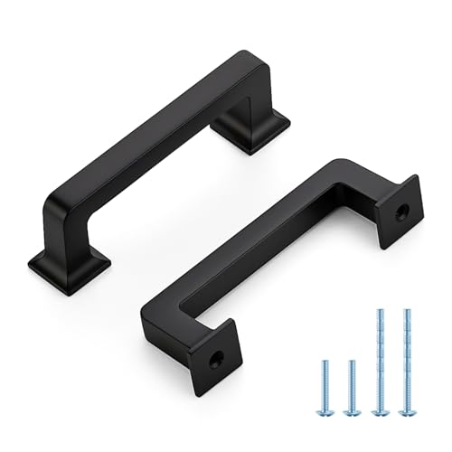 HOME EDIT Matte Black Cabinet Handles Zinc Pulls 3 Inch 10 Pack - color: Matte Black, size: 3 inches Hole Center