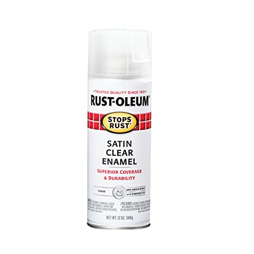 Rust-Oleum 285092 Stops Rust Spray Paint, 12 oz, Satin Clear - color: Satin Clear, size: 12 Ounce (Pack of 1)