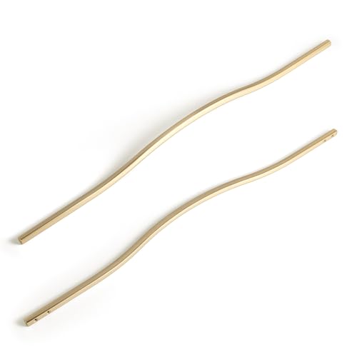 Goo-Ki Low Profile Brushed Brass Cabinet Pulls, Double Hole Centers (17.6''/18.9'') Zinc Alloy Handle for Drawer Cupboard Wardrobe,6 Packed - color: Brushed Brass, size: 17.6''/18.9'' Hole Center