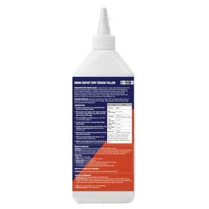 Dry Crack Filler - 2 Lbs - Light Gray - Concrete Patio Repair - Basement Floor Crack Sealer - Garage Floor Patch - Concrete Repair for Driveways and More - Available with Omni Depot Gloves