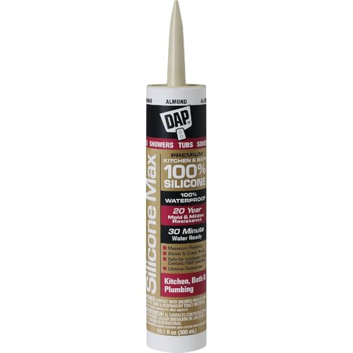 Silicone Max Kitchen and Bath Silicone Sealant, Almond, 10.1-oz.