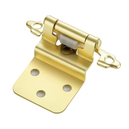 Gold Self-Close Cabinet Hinges, 3/8 Inch Inset,20 Pack 10 Pairs - size: Semi Concealed 3/8 inch Overlay