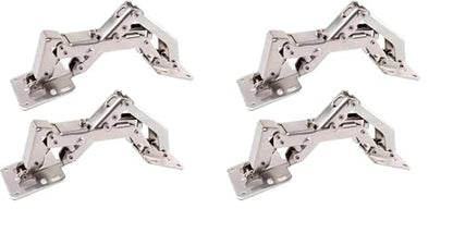 Qrity 2X Pack of Big Kitchen Cabinet Door Hinges Cupboard Door 170 Degree Hinges + 16 Fixing Screws - Large Angle Door Hinges - No Slot Required - Easy to Install (Pack of 2) - size: 2 Pcs Hinges (Pack of 2)