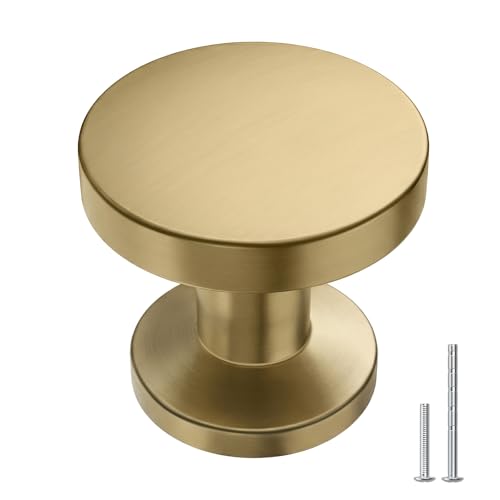 Goldenwarm 10 Pack Champagne Bronze Cabinet Knobs Round Bronze Drawer Knobs - color: Champagne Bronze, size: Single Hole Center