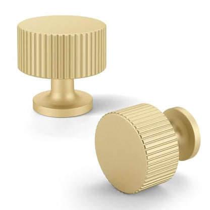 Gold Cabinet Knobs 6 Pack Round Pulls for Kitchen and Dresser - color: Gold