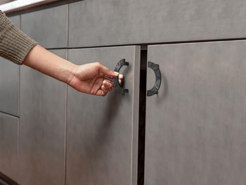 Goo-Ki 3 Inch(76 mm) Hole Centers Luxurious & Sturdy Zinc Alloy Cabinet Handls,Matt Black Cabinet Pulls in Unique Curved Design, 6 Pack - color: Matt Black, size: 3'' Hole Centers