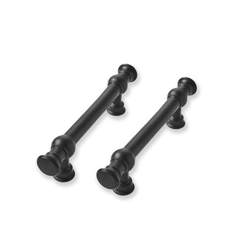 2 Pack 3 Inch Hole Center Matte Black Cabinet Pulls-Heavy Duty Solid Cabinet Handles Suitable for Cabinets, Dressers, Kitchens and Bathroom cabinets - color: Matte Black, size: 3 Inch hole center, style: 2-Pack