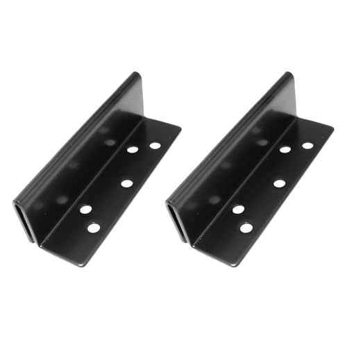 2PCS 98x30mm Black Metal Double Hook Groove Bracket Bed Hardware Stand for Attaching and Securing Footrests