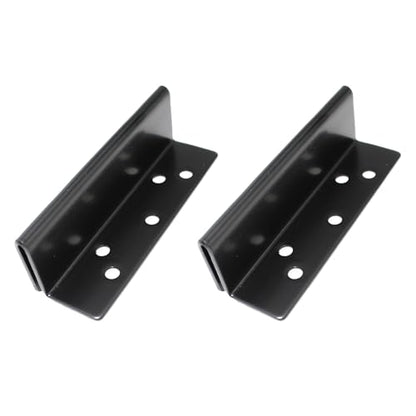 2PCS 98x30mm Black Metal Double Hook Groove Bracket Bed Hardware Stand for Attaching and Securing Footrests