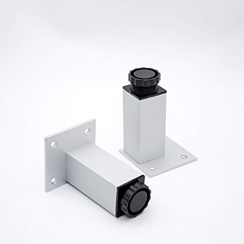 HUAYY Adjustable Height 4 inches Metal Furniture Legs,Kitchen Cabinet Leveling Avoid Rust Aluminium Alloy Feet(4 Pack)
