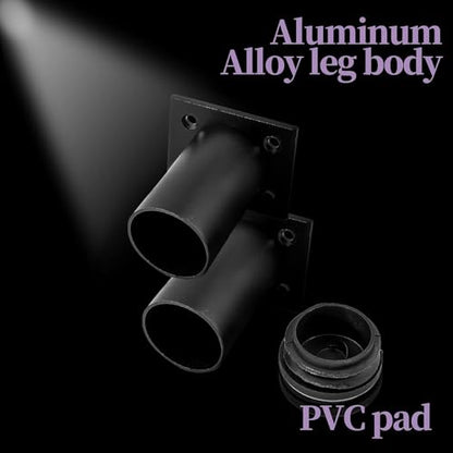 Piutouyar 4 Pcs 2 Inch Adjustable Cabinet Legs Furniture Metal Foot, Black