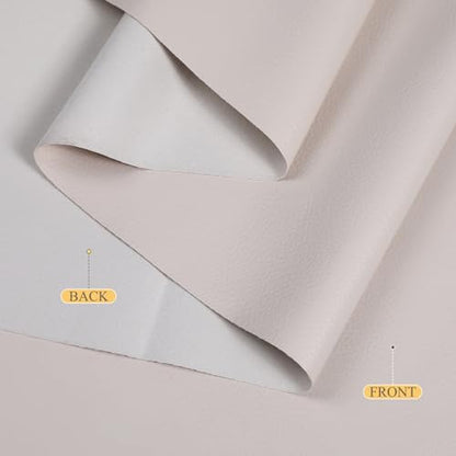 Faux Leather 0.7mm Upholstery Fabric by the Yard 6 Yard Beige - color: Beige, size: 6 Yard