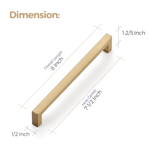 Ravinte Champagne Bronze Kitchen Square Cabinet Handles 7-1/2 Inch 5 Pack - color: Champagne Bronze