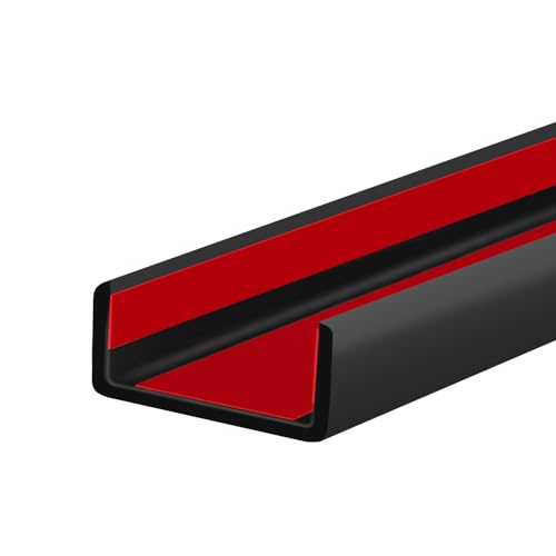 Rubber Edge Trim, 1-1/8 inch (28mm) Wide U Channel Edge Trim, Big Size U Shaped Trim, Self Adhesive Edge Banding for Plywood, Woods, Doors, Shelf, Cabinet, Countertop, Length 20Ft, Black - size: Size1-1/8"(Fit 1-1/16"~1-3/16"), L20'
