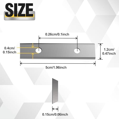 3PCS Paint Scraper Carbide Blades Double-Edged Reversible Heavy Duty Replacement Blades Paint Scraper Blades Replacement Blades to Remove Paint, Varnish, Wood, Glue, Fit
