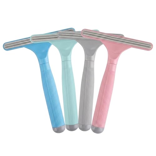 4-Pack Pet Hair Remover for Couch & Car, Double-Sided Silicone Lint Scraper Set, Color-Coded Reusable Fur Remover Tool for Furniture, Carpet, Bed, Car Seats & Mats (4 Colors)