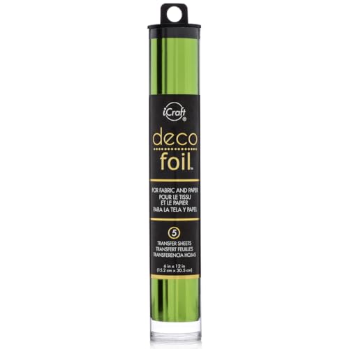 iCraft Deco Foil, 5 Transfer Sheets, 6" x 12", Spring Green - color: Spring Green, size: 6in X 12in
