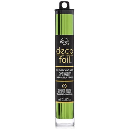 iCraft Deco Foil, 5 Transfer Sheets, 6" x 12", Spring Green - color: Spring Green, size: 6in X 12in