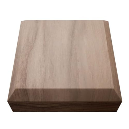 3 1/2"W x 3 1/2"H x 7/8"P Americraft Solid Hardwood Stain Grade Standard Smooth Rosette with Beveled Edge, Walnut - color: Walnut, size: 3.5-in. W x 3.5-in. H