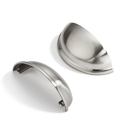 2 Pack 3" Drawer Pulls Brushed Satin Nickel Cabinet Cup Pulls Kitchen Hardware Cabinet Handles Drawer Handles Knobs 3 inch (76mm) Center to Center - color: Brushed Satin Nickel, size: 3 inch Hole Center, style: 2 Pack