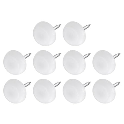 METALLIXITY Furniture Feet Nail (12mm/0.47in) 20Pcs, Plastic Round Chair Glides Sliders - for Chairs Sofa Furniture Sliders Protector Pad, White - size: 12mm/0.47in