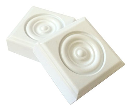 2 Piece Minute Molding Classic Plastic Block Rosette (2-3/4 in.) for Interior Doors and Windows (83051) - size: Rosette - Single Pack (2 pc)