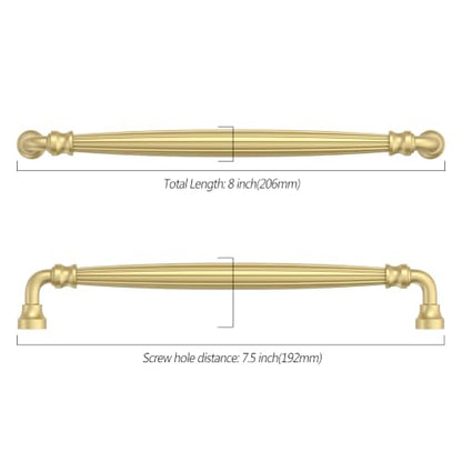 Asidrama 10 Pack 7.5 inch Brushed Gold Kitchen Cabinet Handles - color: Brushed Gold, size: 7.5" Hole Center(192mm)