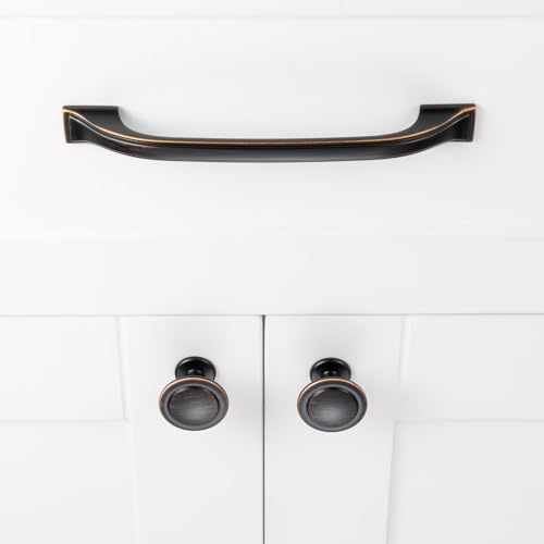 Oil Rubbed Bronze Cabinet Knobs Round Kitchen Pulls 10 Pack 8222 - color: Oil Rubbed Bronze, size: 1-1/4 Inches, style: 10 Pack Round Knob