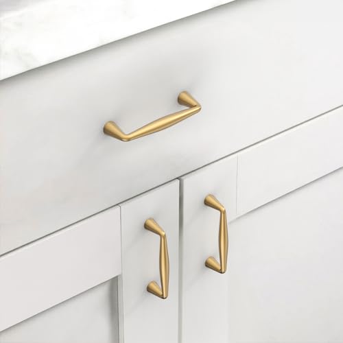 Asidrama Champagne Bronze Cabinet Pulls Solid Handles,3 Inch,10 Pack - color: Champagne Bronze, size: 3" Hole Center(76mm)