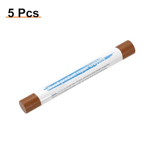 HARFINGTON 5pcs Wood Filler Sticks Wooden Wax Touch Up Furniture Repair Crayons for Scratch Hole Wood, Birch - color: Birch